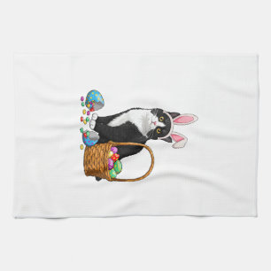 Easter Day Cat Bunny Ears Eggs Graphic Men Women K Tea Towel