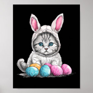 Easter Day Cat Easter Cat Easter Egg Poster
