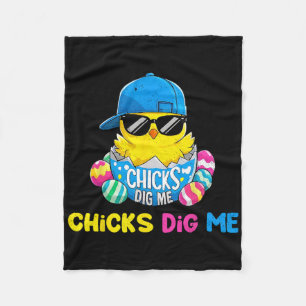 Easter Day Chicks Dig Me Cool Hatched Chick Fleece Blanket