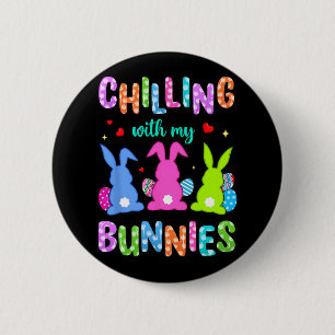 Easter Day Chilling With My Bunnies Egg Hunt Easte 6 Cm Round Badge