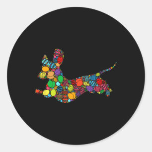 Easter Day Colourful Bysket Egg Hunting Eggs - Dog Classic Round Sticker