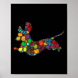 Easter Day Colourful Bysket Egg Hunting Eggs - Dog Poster