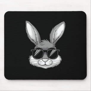Easter Day Cool Bunny Face With Sungles Men Boys K Mouse Pad