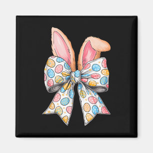 Easter Day Coquette Bow Cute Bunny Rabbit Girls Te Magnet