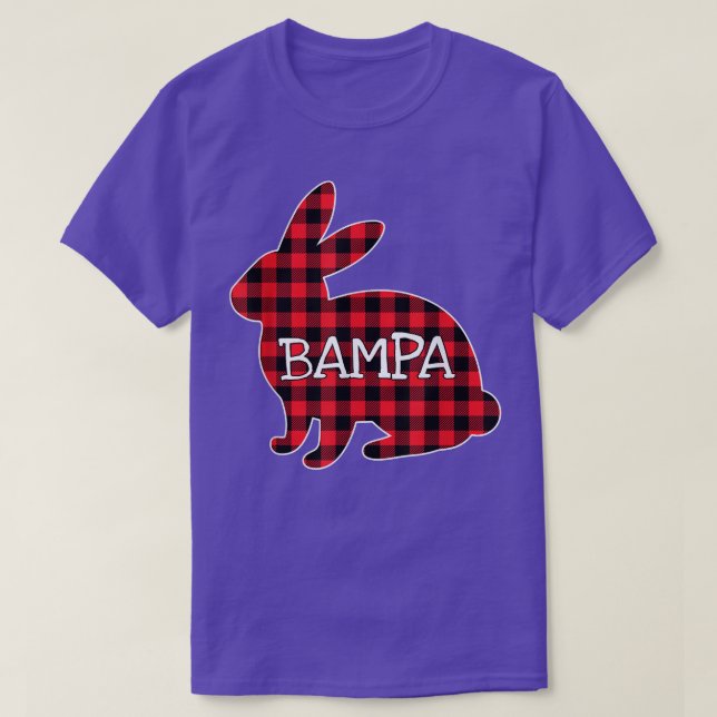 Easter Day Costume Red Plaid Bunny Graphic Bampa M T-Shirt (Design Front)