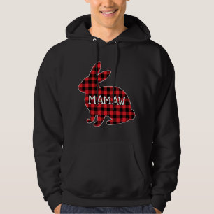 Easter Day Costume Red Plaid Bunny Graphic Mamaw M Hoodie