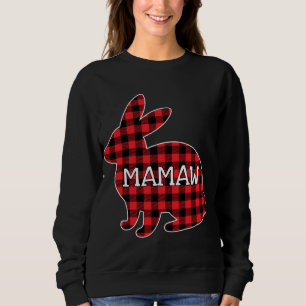 Easter Day Costume Red Plaid Bunny Graphic Mamaw M Sweatshirt