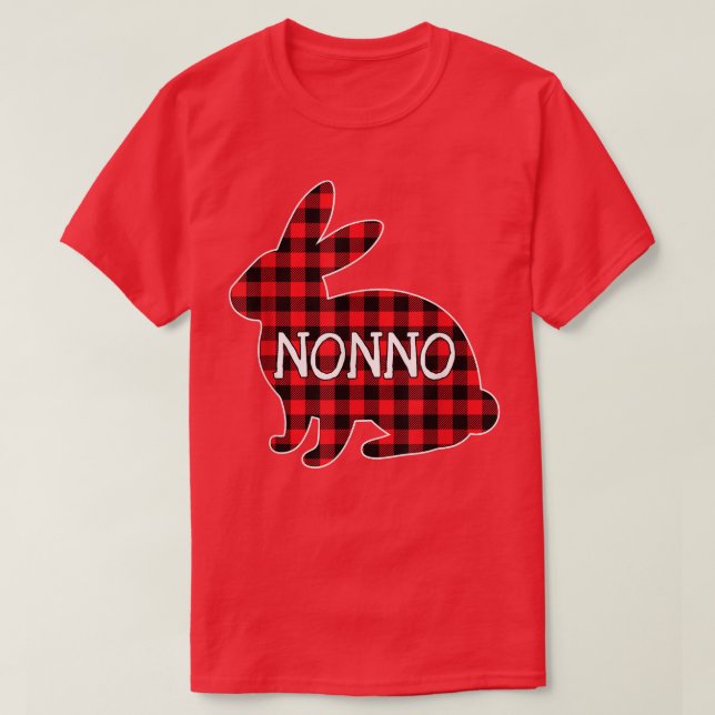 Easter Day Costume Red Plaid Bunny Graphic Nonno M T-Shirt (Design Front)