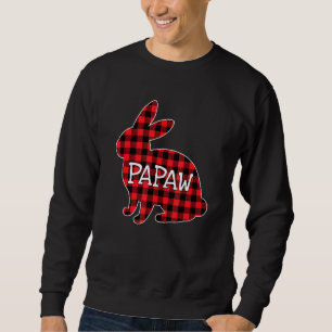 Easter Day Costume Red Plaid Bunny Graphic Papaw M Sweatshirt