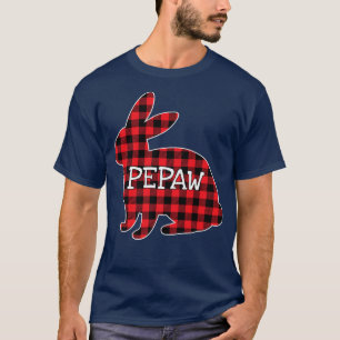 Easter Day Costume Red Plaid Bunny Graphic Pepaw M T-Shirt