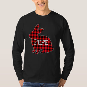 Easter Day Costume Red Plaid Bunny Graphic Pepe Ma T-Shirt