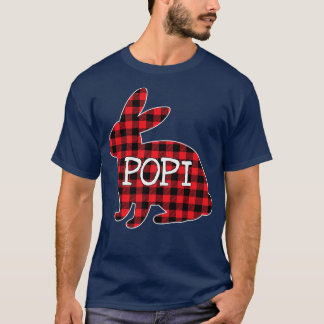 Easter Day Costume Red Plaid Bunny Graphic Popi Ma T-Shirt