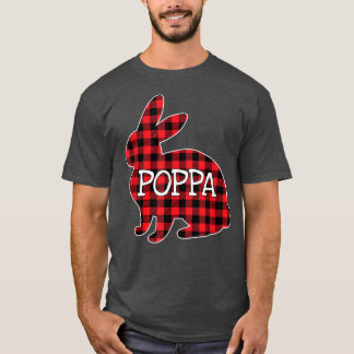 Easter Day Costume Red Plaid Bunny Graphic Poppa M T-Shirt