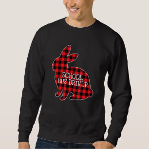 Easter Day Costume Red Plaid Bunny Graphic School Sweatshirt
