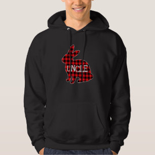 Easter Day Costume Red Plaid Bunny Graphic Uncle M Hoodie