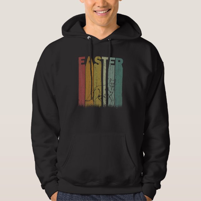 Easter Day Coyote Retro Graphic Funny Easter Costu Hoodie (Front)