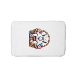 Easter Day Cute Bunny Basket Hunting Chocolate Egg Bath Mat