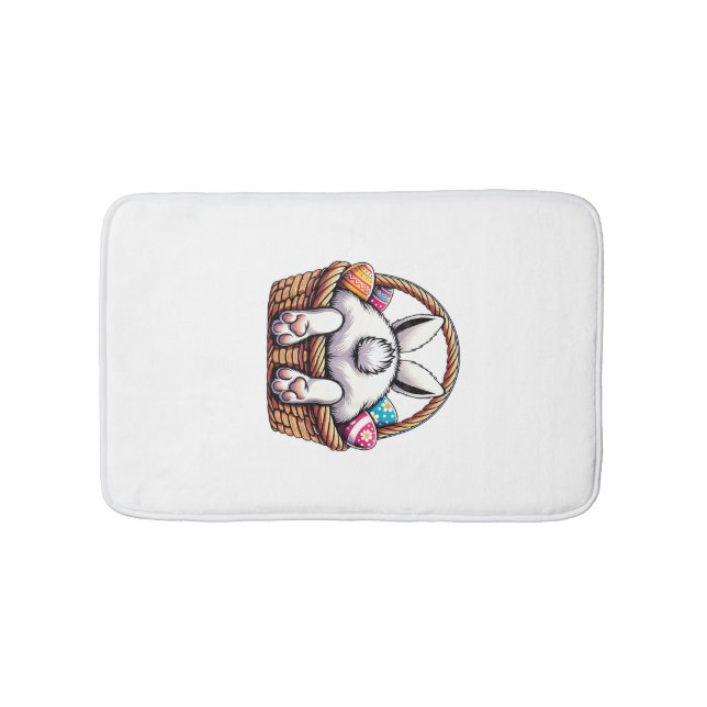 Easter Day Cute Bunny Basket Hunting Chocolate Egg Bath Mat (Front)