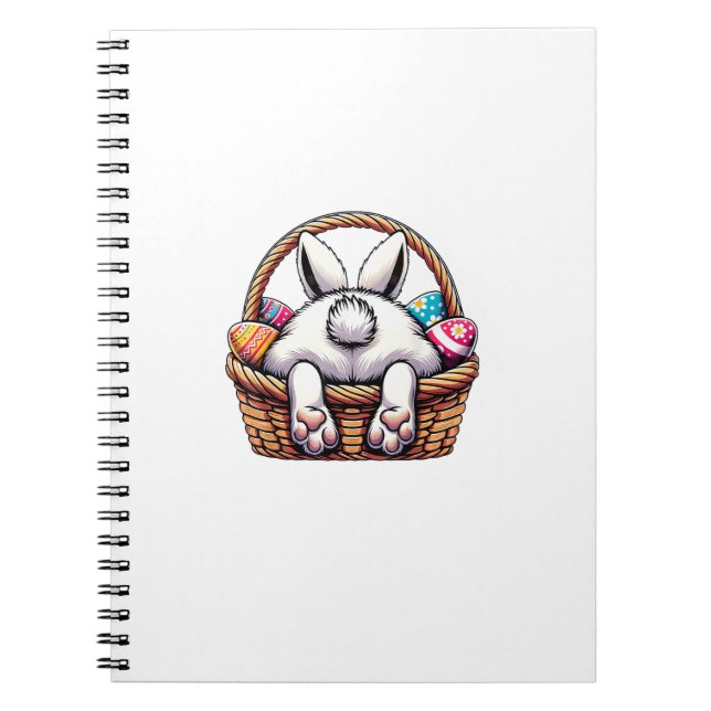 Easter Day Cute Bunny Basket Hunting Chocolate Egg Notebook (Front)