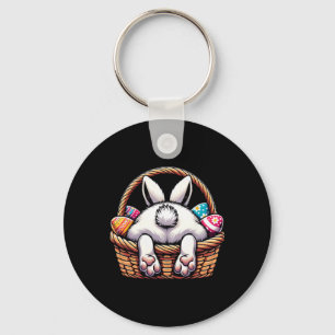 Easter Day Cute Bunny Bysket Hunting Chocolate Egg Key Ring