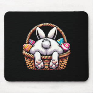 Easter Day Cute Bunny Bysket Hunting Chocolate Egg Mouse Pad