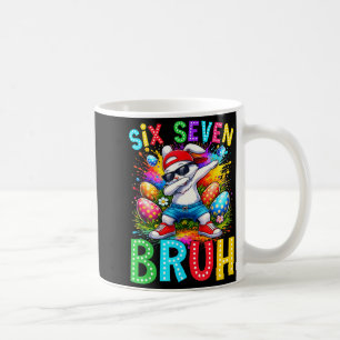 Easter Day Dabbing Bunny Rabbit Six Seven Bruh Mem Coffee Mug