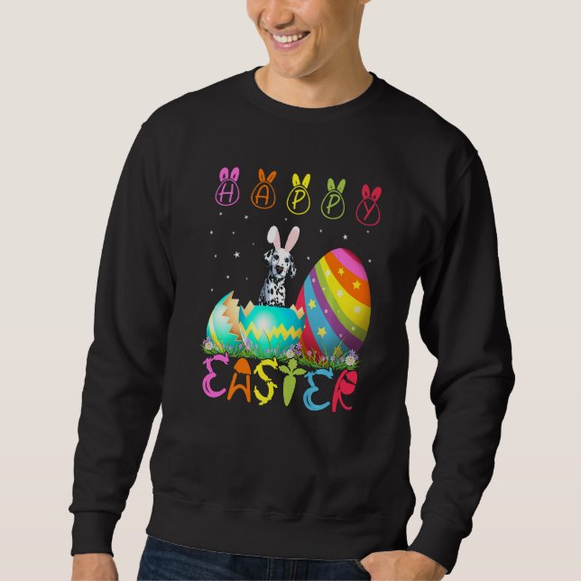 Easter Day Dalmatian Dog Matching Family Cute East Sweatshirt (Front)