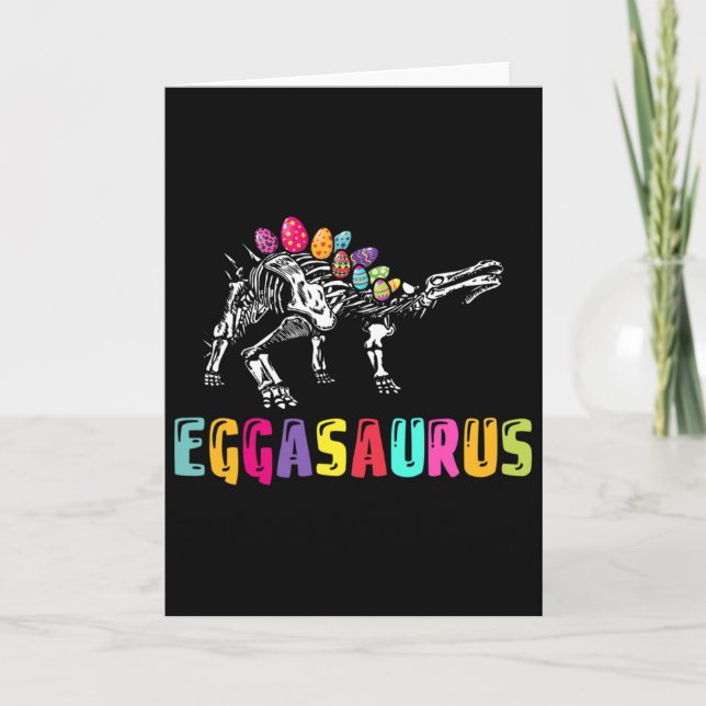 Easter Day Dino - Eggasaurus Stegosaurus Egg Dinos Card (Front)