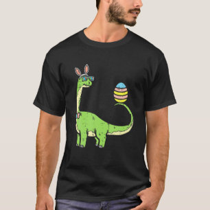 Easter Day Dinosaur Bunny Ears Egg Brontosaurus Di T-Shirt
