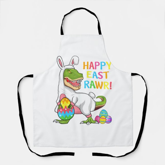 Easter Day Dinosaur Funny Happy Eastrawr T Rex Eas Apron (Front)