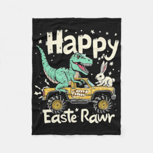 Easter Day Dinosaur Funny Happy Eastrawr T Rex Eas Fleece Blanket