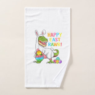 Easter Day Dinosaur Funny Happy Eastrawr T Rex Eas Hand Towel