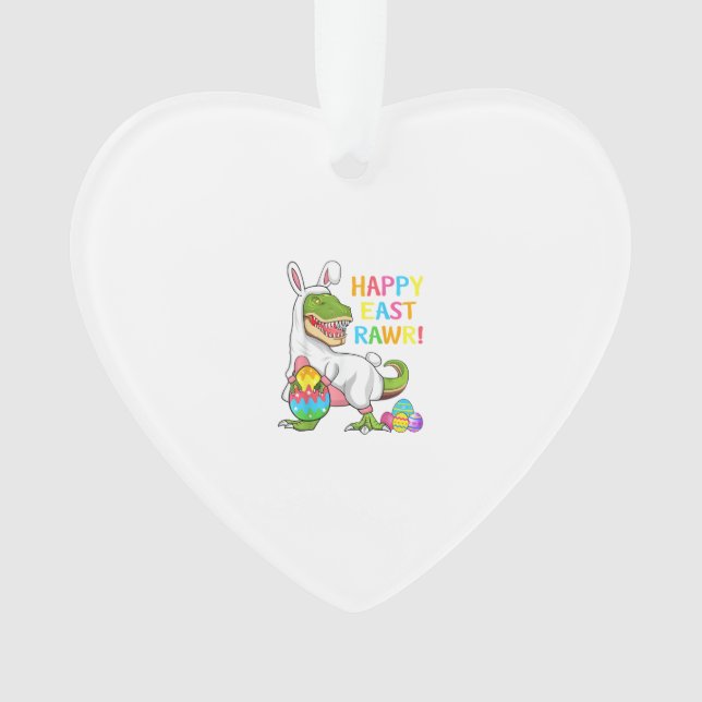 Easter Day Dinosaur Funny Happy Eastrawr T Rex Eas Ornament (Front)