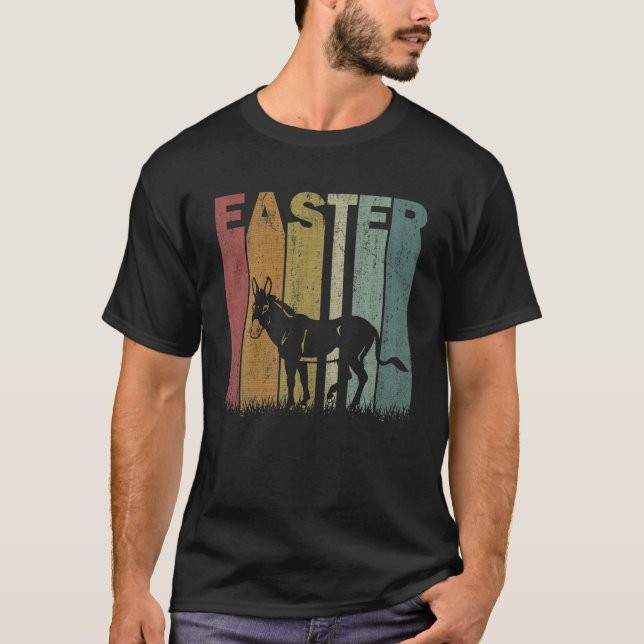 Easter Day Donkey Retro Graphic Funny Easter Costu T-Shirt (Front)
