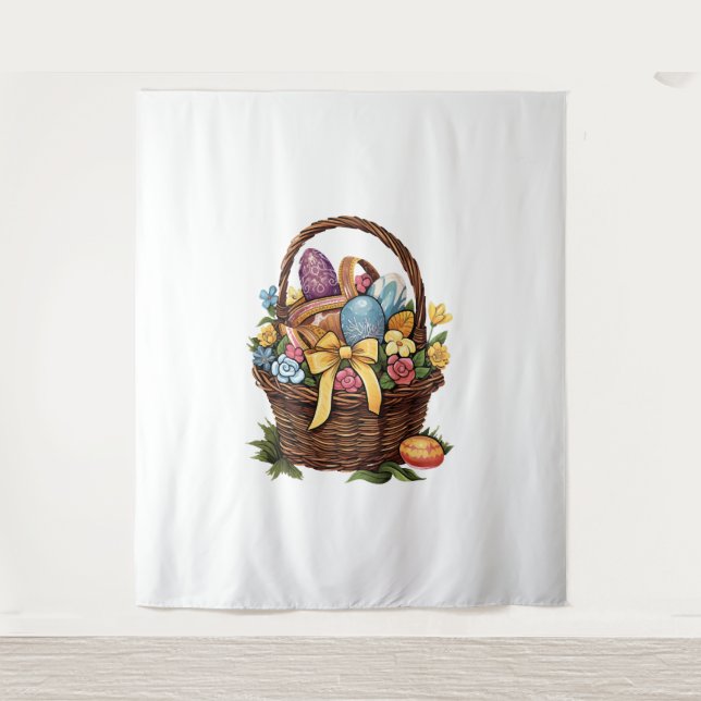 Easter Day Easter Basket Colourful Eggs Flowers    Tapestry (Front)