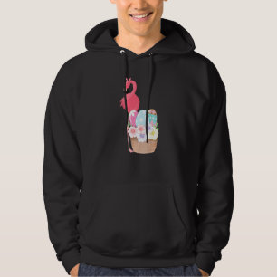 Easter Day Easter Flamingo Easter Bunny Egg Baske Hoodie