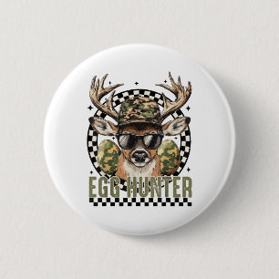 Easter Day Egg Hunter Camo Deer Hunting Boys Men H 6 Cm Round Badge