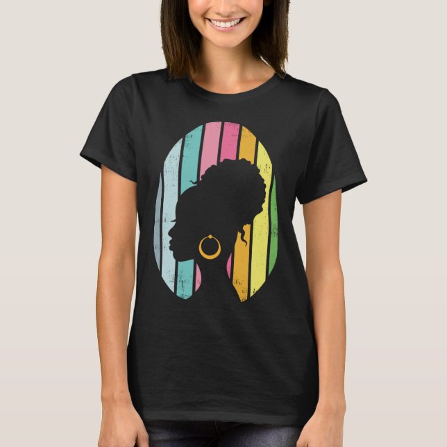 Easter Day Egg Hunting and Afro Bun african americ T-Shirt (Front)