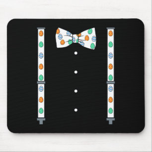 Easter Day Eggs Suspenders And Bow Tie Fun Boys Gi Mouse Pad