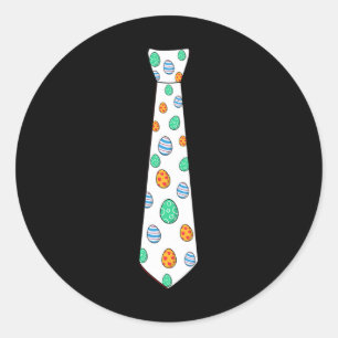 Easter Day Eggs Tie Fun Boys Girls Kids Classic Round Sticker
