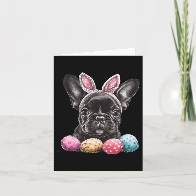 Easter Day Frenchie Dog Easter Frenchie Dog Easter Card (Front)