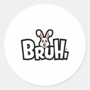 Easter Day Funny Angry Bunny Classic Round Sticker