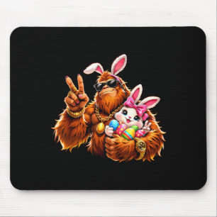 Easter Day Funny Bigfoot Bunny Easter Eggs Men Mouse Pad