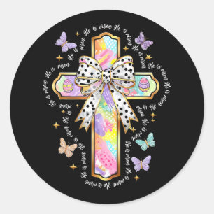 Easter Day Gift Ideas Apparel Co. Hbp He Is Risen Classic Round Sticker