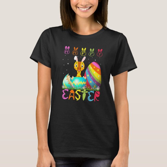 Easter Day Giraffe Matching Family Cute Easter Cos T-Shirt (Front)