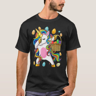 Easter Day Girls Dabbing Unicorn Dab Egg Hunt Unic T-Shirt