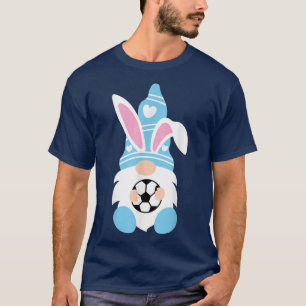 Easter Day Gnome Hug Soccer Easter Bunny Spring Gn T-Shirt