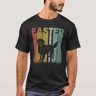 Easter Day Golden Retriever Dog Retro Graphic East T-Shirt