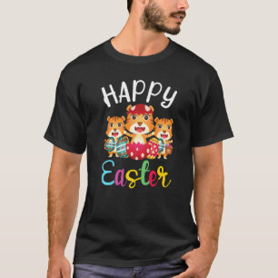 Easter Day Happy Easter Three Cat Wearing Bunny E T-Shirt
