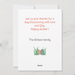 easter day, happy easter to family two photo  holiday card